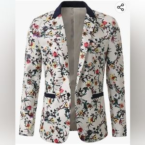 Guytalk Men's/Women's size XL Unisex Floral Jacket Blazer.
